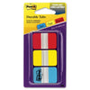 3M Post-it Durable Tabs Red Yellow Blue 1 in x 1.5 in 22/tabs/per color 3/colors/per/pk