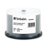 Verbatim CD-R 94755 700MB 52X White Inkjet Printable 50PK Spindle