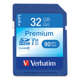 Verbatim Premium SDHC Memory Card, 96871, 32GB, 133X, Class 10, TAA